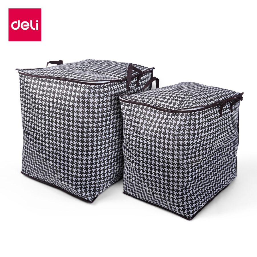 Deli กระเป๋าผ้านวม กระเป๋าเก็บผ้า ถุงเก็บของอเนกประสงค์ ถุงพับได้ พร้อมซิป จัดระเบียบ กันน้ำ กันฝุ่น