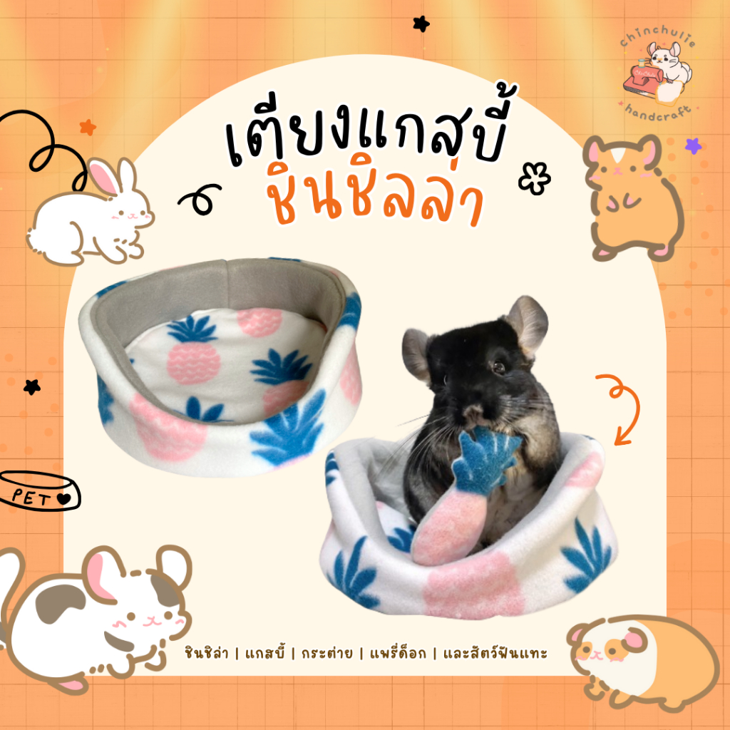 Chinchulie | เตียงแกสบี้ เตียงชินชิล่า ที่นอนสัตว์ฟันแทะ แกสบี้ แพรี่ด็อก ชูก้าไกรเดอร์ บุชเบบี้