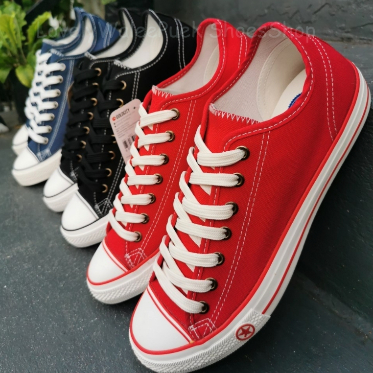 GOLDCITY✪1307 สีแดง-สีดำ-สีกรม-รองเท้าผ้าใบแฟชั่น  Size 35-45