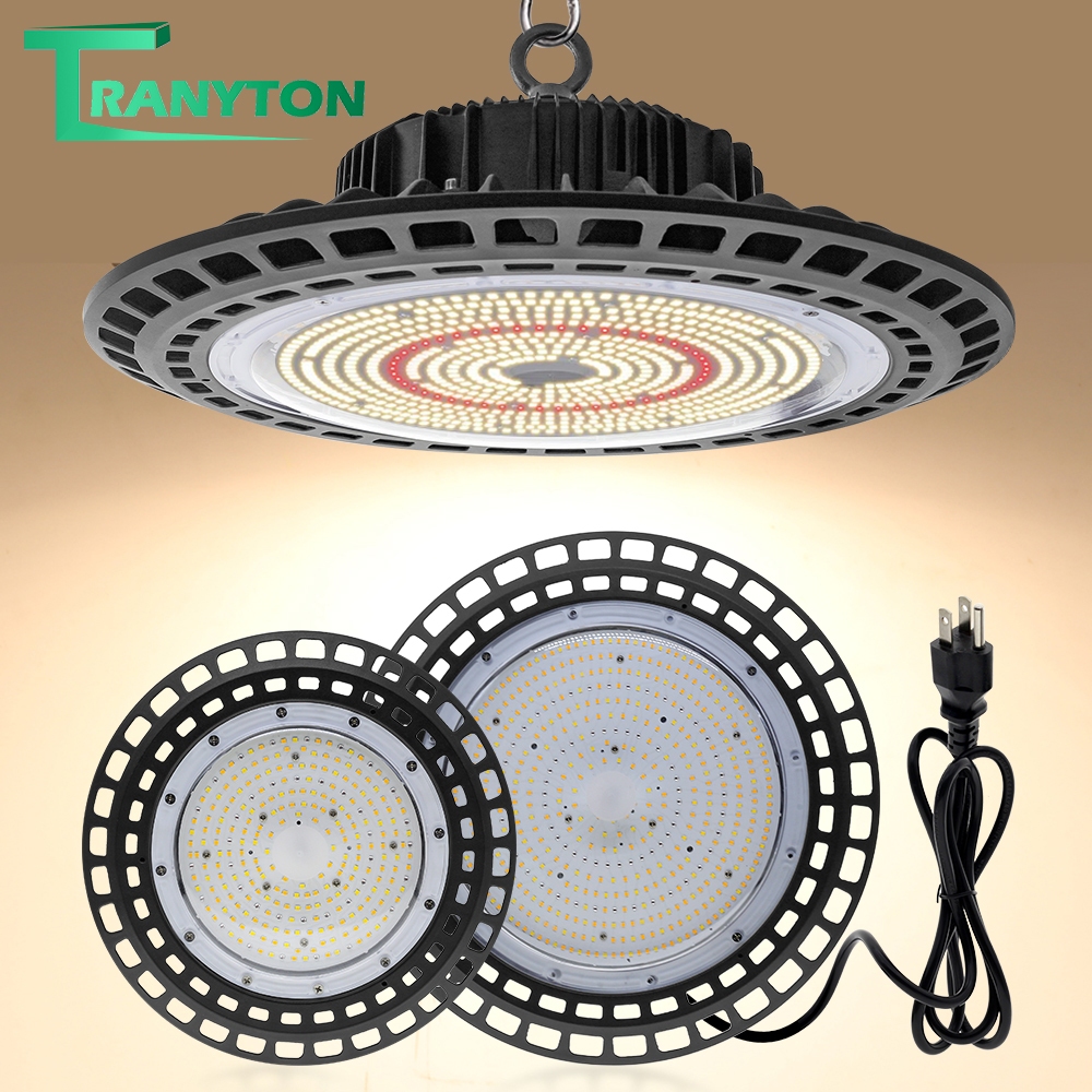 ไฟใหญ่ UFO หลอดไฟปลูกต้นไม้ 100W 200W Full Spectrum Grow Light ไฟปลูกต้นไม้ โรงเรือนปลูกต้นไม้ พร้อมสายปลั๊กยาว 1.5 ม.
