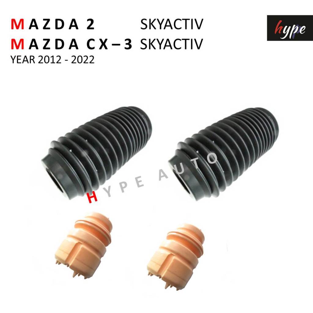 *** SET *** กันฝุ่นโช๊ค+โฟมกันกระแทกโช๊คหน้า มาสด้า MAZDA 2 สกายแอคทีฟ SKYACTIV / ซีเอ๊กซ์ 3 CX-3 ปี 2012-2022 ( 4 ชิ้น)