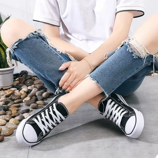 ⚡จัดส่งจากประเทศไทย⚡35-44รองเท้าผ้าใบ รองเท้าผ้าใบผู้หญิง ทรงเตี้ย ใส่สบาย ระบายอากาศดี