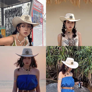 🍂หมวกคาวบอย คาวเกิร์ล🍂 พร้อมส่งนะคะ ใส่สวมศีรษะ พร็อพโบฮีเมียน Unicrony