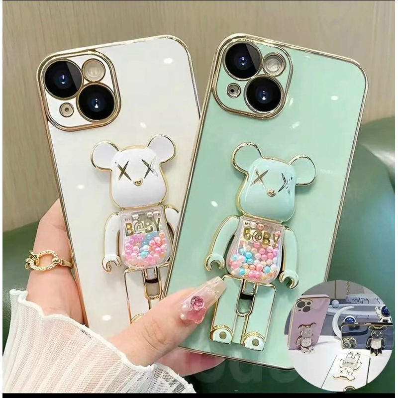 เคส น้องหมี ขาตั้ง  สำหรับรุ่น  Ip i15 pro plus max  15 pro max แบบนิ่ม น่ารัก สินค้าส่งจากไทย