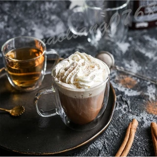 แก้วกาแฟ แก้วสองชั้น น้ำหนักเบา ทนร้อนเย็น จับไม่ร้อน สุดชิค ฮิต ตามร้านกาแฟ คาเฟ่ เกรดเอ