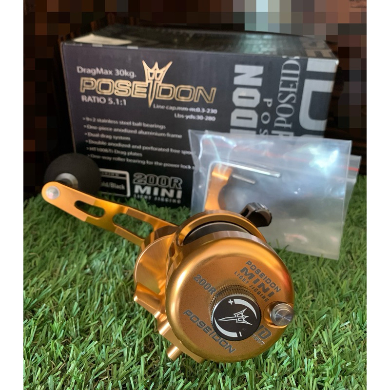 รอกโพไซดอน POSAIDON 200R MINI Light jigging หมุนขวา/สีทอง+ดำ ปี 2014 มือ1 ของแท้100%