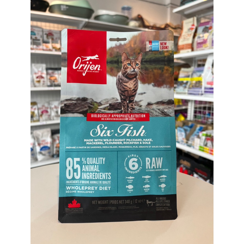 Orijen ออริเจน อาหารแมว 340g Origen อาหารแมวเกรดพรีเมี่ยมแบบเม็ด สูตร Six Fish
