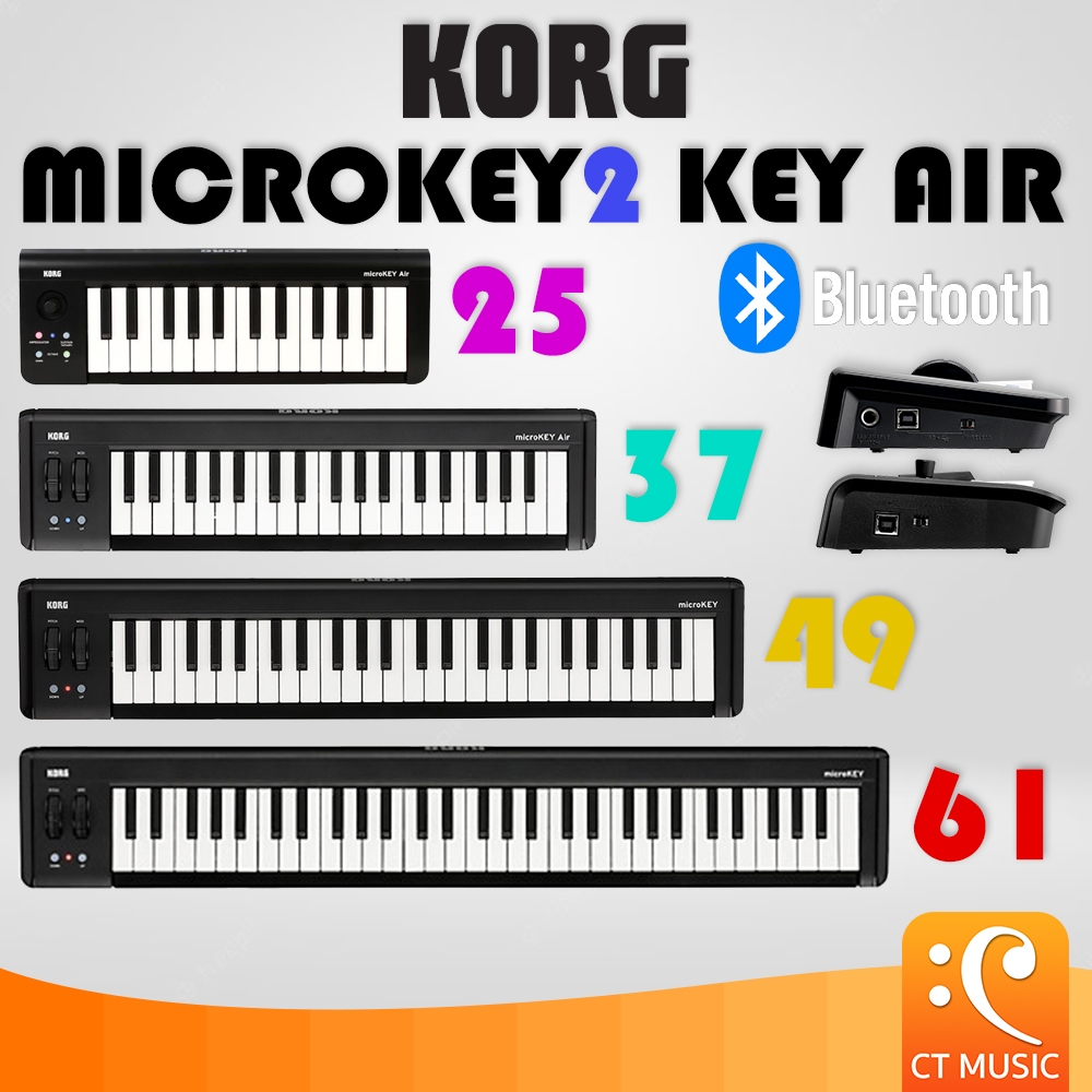 Korg Microkey2 Key Air 25 / 37 / 49 / 61 Key คีย์บอร์ดใบ้ Midi Keyboard Microkey 2 KeyAir พร้อม Bluetooth