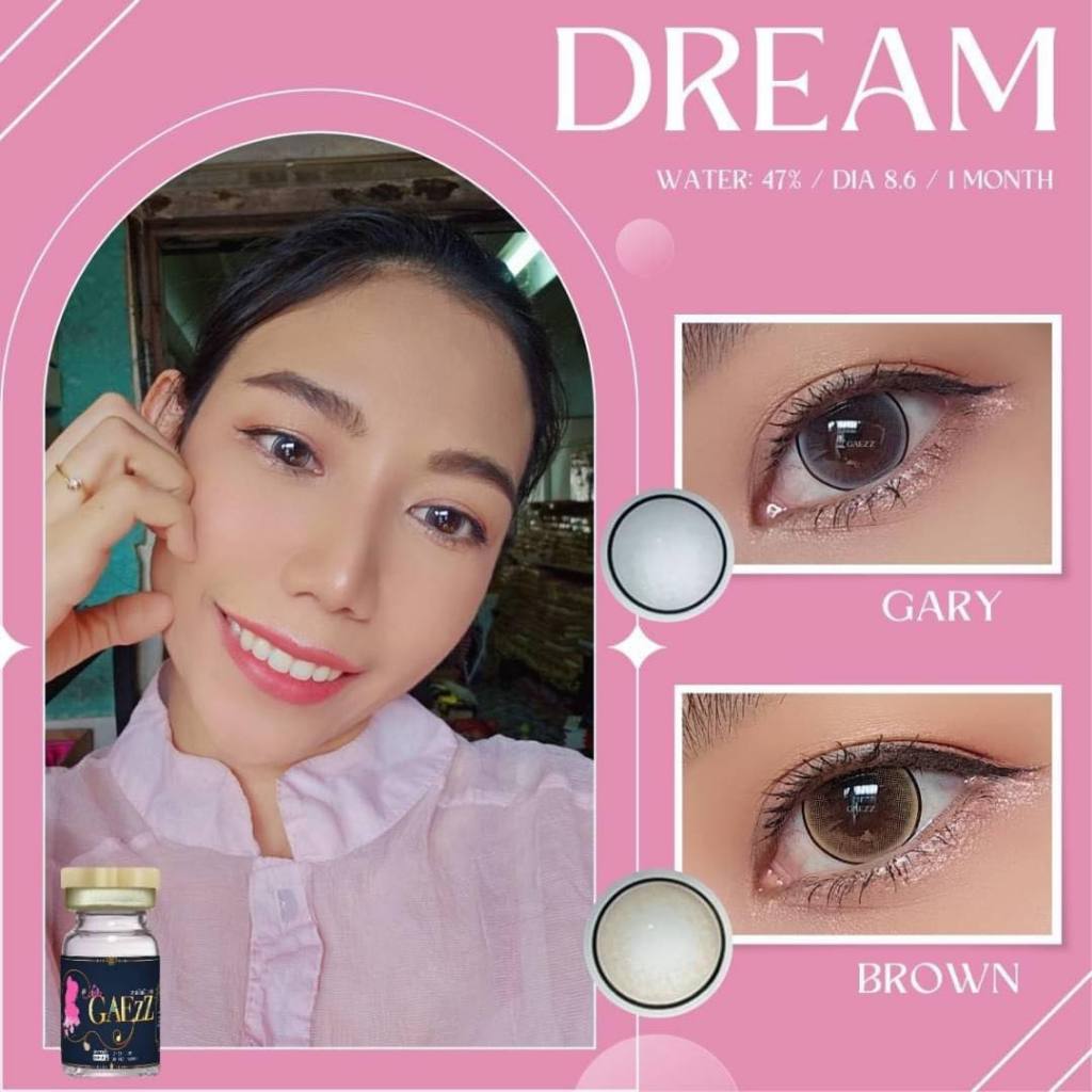 🔥คอนแทคเลนส์✨ขนาดบิ๊กอาย✨ Dream (Gaezz) Brown/Gray