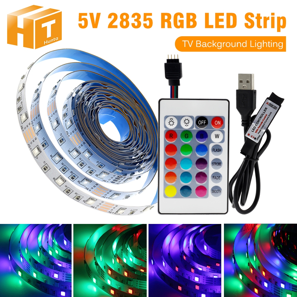 ีUSB 5V RGB 2835 ไฟเส้นไฟแต่งห้อง LED ไฟติดห้อง ไฟตกแต่งห้อง  เปลี่ยนฟรี พร้อมรีโมท มีหลายขนาดให้เลือก ติดตั้งหลังทีวี