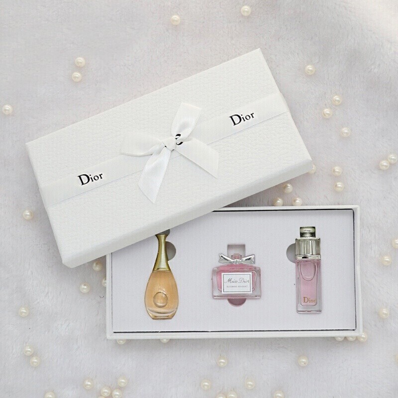 "น้ำหอมแท้" Dior perfumeมินิ 3ขวด(กล่องขาว) Miss Dior Blooming Bouquet+J'adore Eau de Parfume+Dior Addict EauFraicheพร้อ