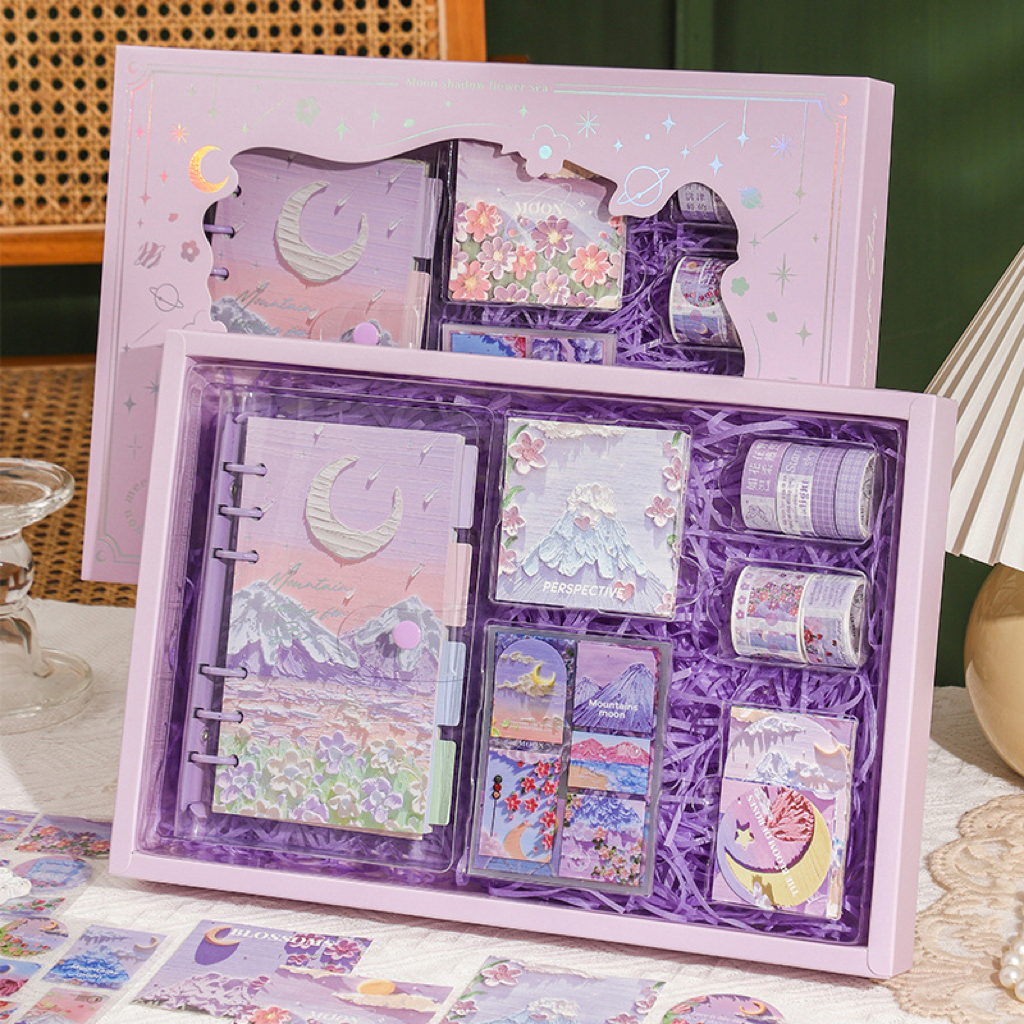 BOXSET แพลนเนอร์ & ของตกแต่ง Moon Shadow Planner Set ไดอารี่ สมุดบันทึก mimisplan