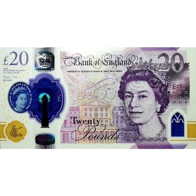 แบงก์​เพื่อสะสม​ อังกฤษ UK, 20 Pounds, ไม่​ผ่าน​ใช้​ UNC, B1090E