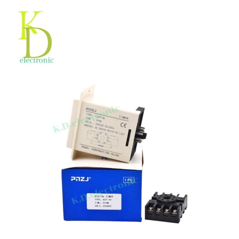 ASY-3D ทามเมอร์ตั้งเวลาเปิดปิด 999s/999m220VAC ตัวขาว พร้อมส่ง