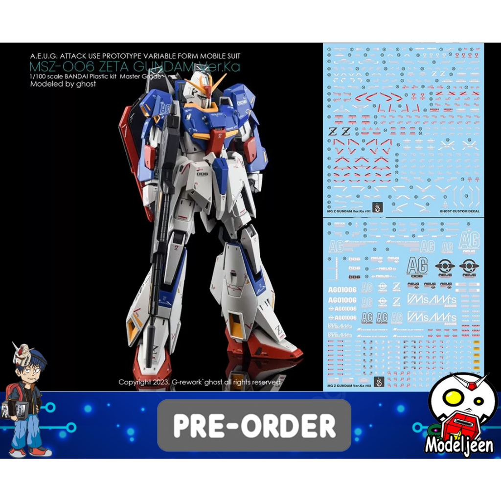 (Ghost Decal) Water Decal 168 MG1/100 Zeta Gundam Ver.KA