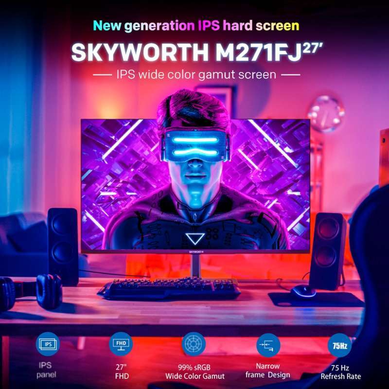 SKYWORTH Monitor 27 นิ้ว FHD รุ่น M271FJ 75Hz, IPS, HDMI, VGA [มือสอง]