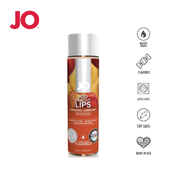 เจลหล่อลื่นสูตรน้ำ กลิ่นพีชชี่ ลิป JO H2O Flavor Peachy Lips