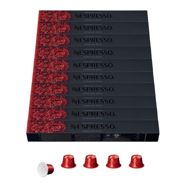 Nespresso Ispirazione Napoli Ground Coffee100Capsule เนสเพรสโซ อิซปิราซิโอเน่ นาโปลีแคปซูลกาแฟคั่วบด