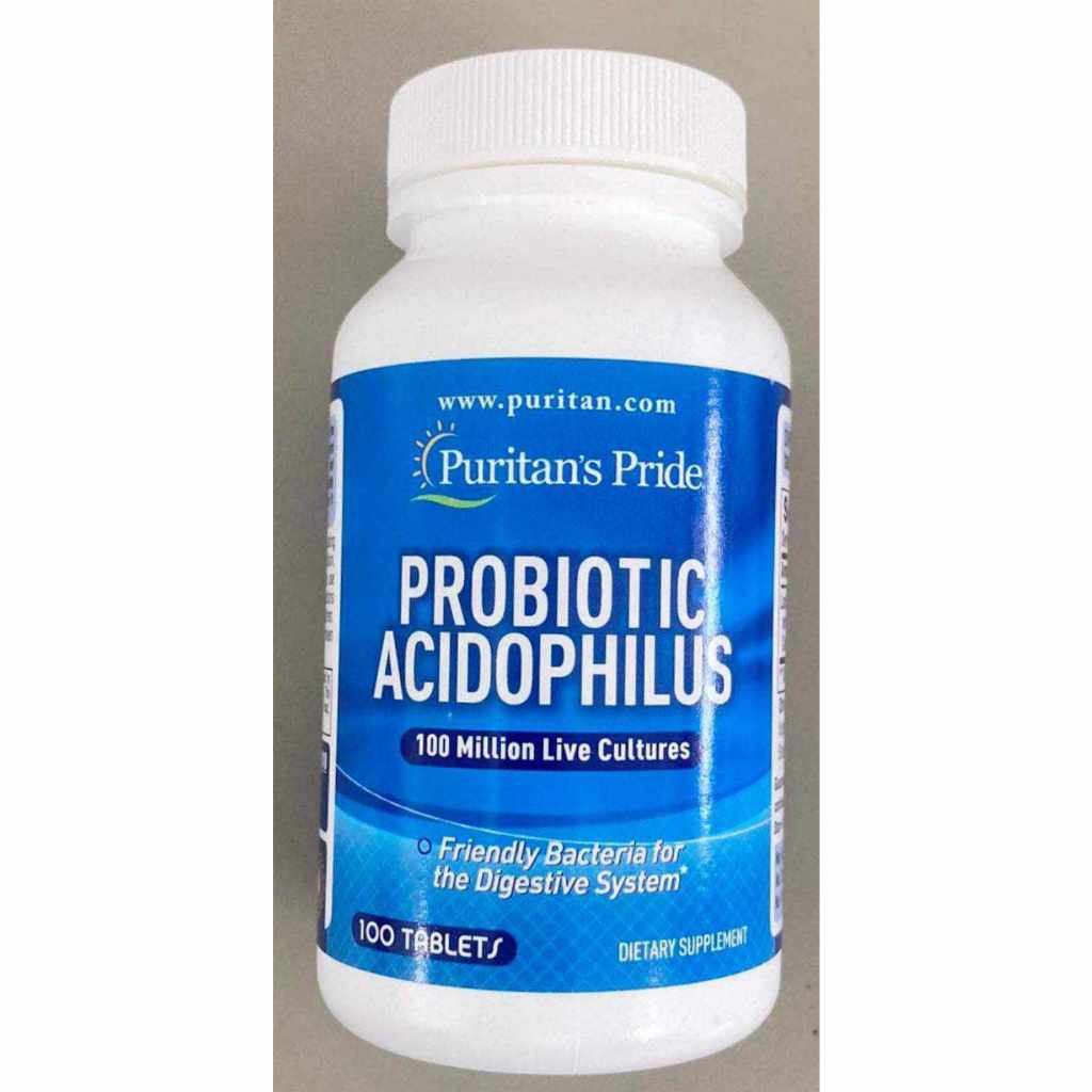 (ล๊อตใหม่ล่าสุด) Puritan Probiotic Acidophilus 100 Million Active Cultures 100 เม็ด โปรไบโอติก มีประโยชน์ต่อทางเดินอาหาร