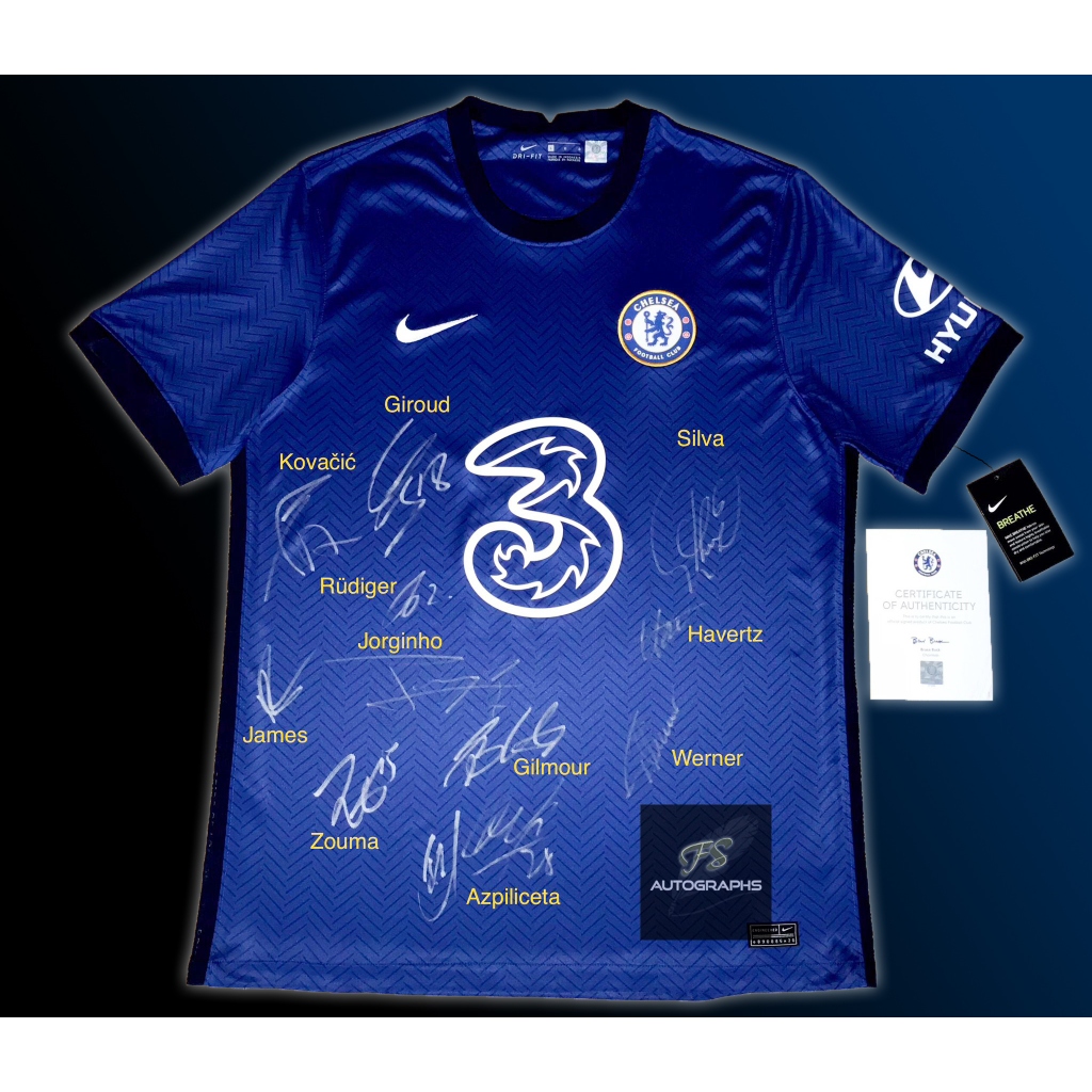 เสื้อเหย้า Chelsea 2020/2021 พร้อมลายเซ็นรวม 19 ผู้เล่น