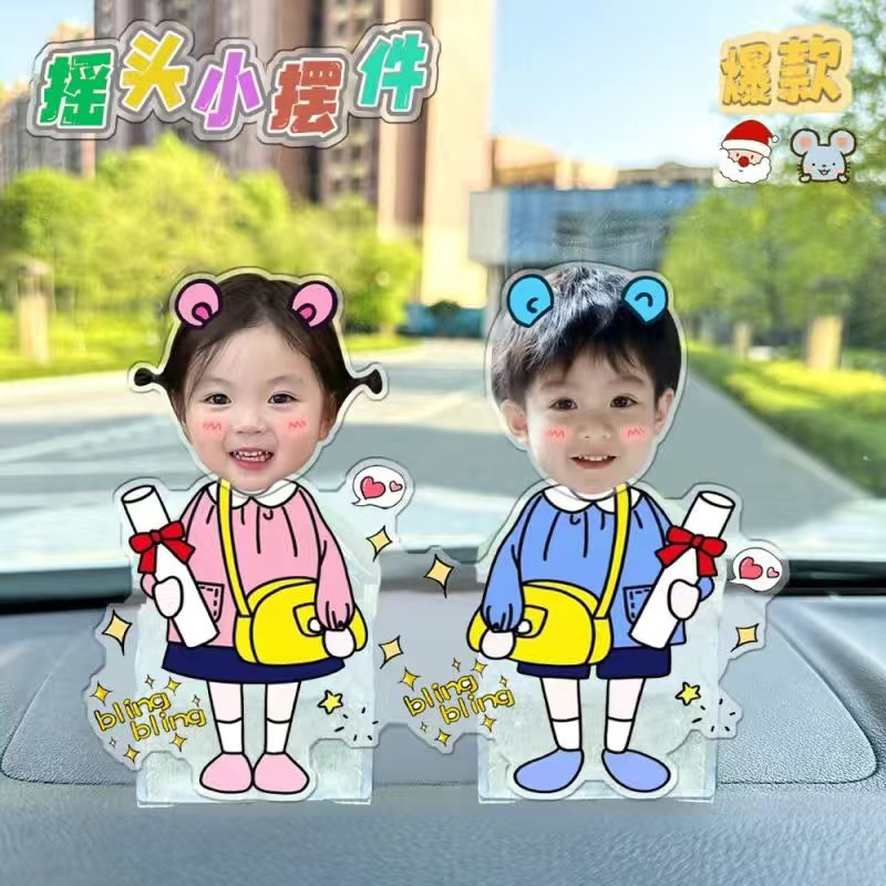 สแตนดี้อะคริลิคหัวดุ๊กดิ๊ก โยกเยก แบบสั่งทำ แบบคู่(พรีออเดอร์)