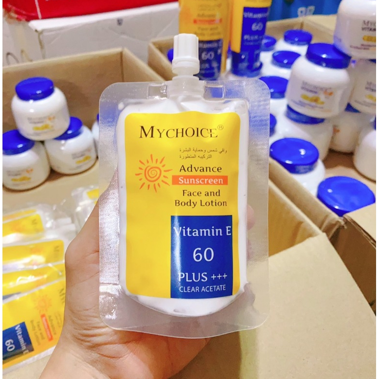 MYCHOICE Advance Sunscreen กันแดดชนิดซอง 70 g. ไม่วอก ไม่เทา