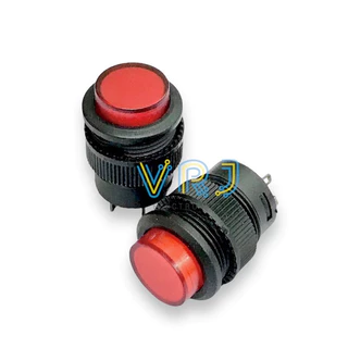 Switch สวิตช์R16-503RD-16 mm ไฟLED 3V-3A/250VACกดติด กดดับ~กดติด ปล่อยดับ 4 ขา