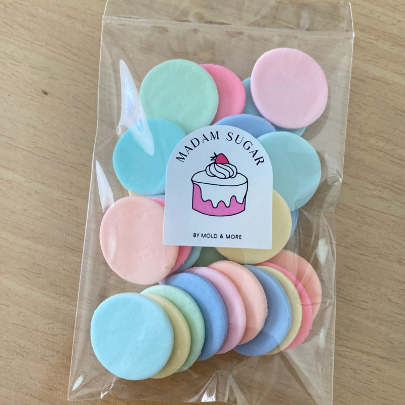 Madame Sugar: น้ำตาลกัมเพส “วงกลม2cm.” คละสีพาสเทล : มาดามซูการ์ - รูปที่ 5