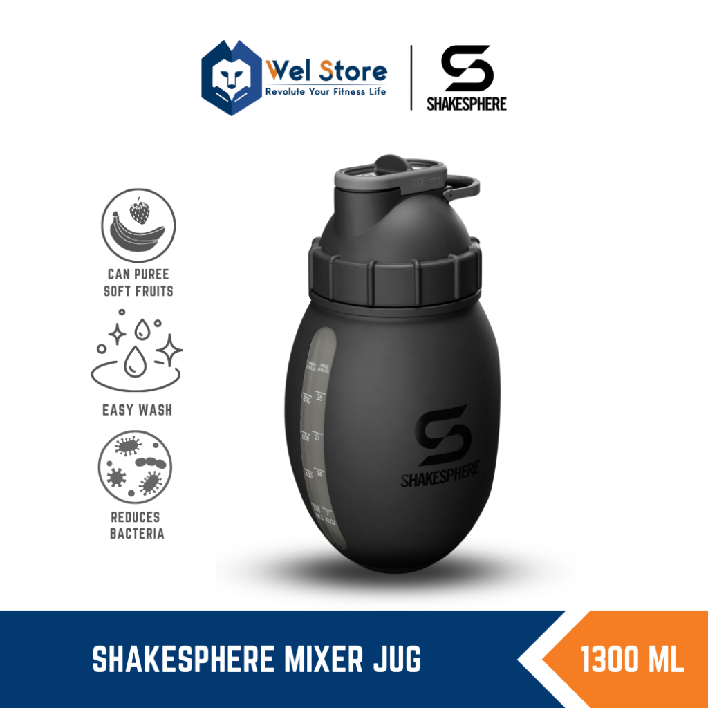 WELSTORE SHAKESPHERE MIXER JUG ขวดน้ำพกพาขนาดใหญ่ ความจุ 1300 ml เเก้วเชคเวย์ ถังน้ำขนาดใหญ่ ขวดพกพา