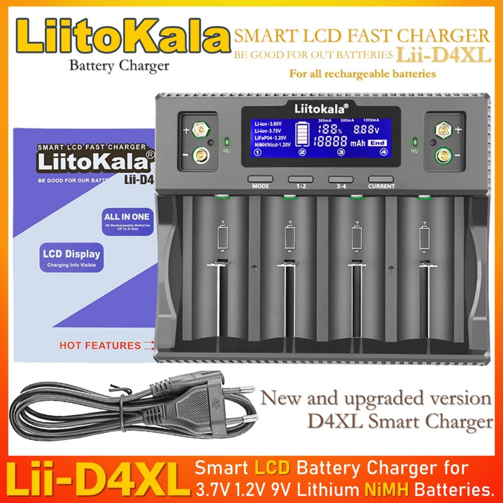 เครื่องชาร์จ LiitoKala รุ่น Lii-D4XL Smart LCD