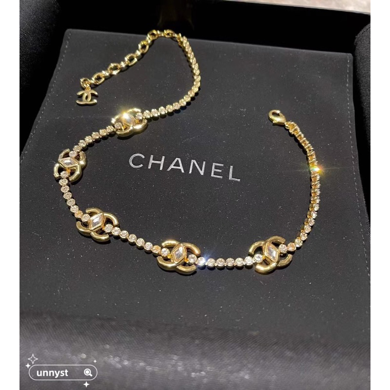 💯  ของแท้ CHANEL 23c สร้อยคอเพชร CC สีทอง