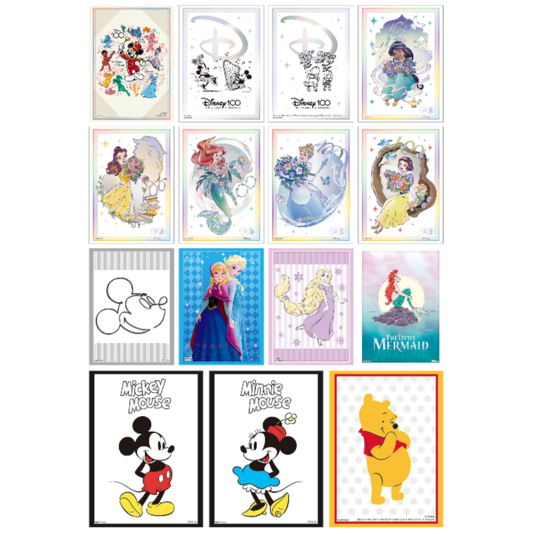 Bushiroad Sleeve Disney 100 : MUSICAL WONDER, Mickey & Minnie, Pooh & Piglet, Jasmine, Belle, Ariel, Cinderella