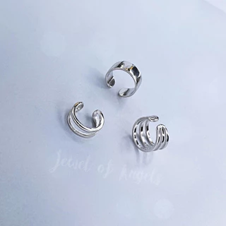 ต่างหูหนีบ Ear Cuff รุ่น Energy เงินแท้S925 ต่างหูคลิปหนีบแฉก 3แบบ สีเงิน Silver925