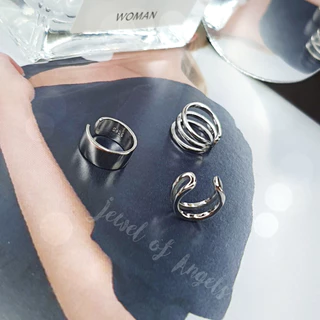 ต่างหูหนีบ Ear Cuff รุ่น Energy เงินแท้S925 ต่างหูคลิปหนีบแฉก 3แบบ สีเงิน Silver925