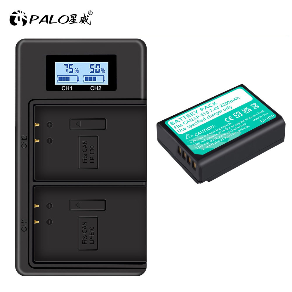 PALO LP-E10 LP E10 แบตเตอรี่กล้องสำหรับ Canon EOS 1100D 1200D 1300D 1500D 2000D 3000D