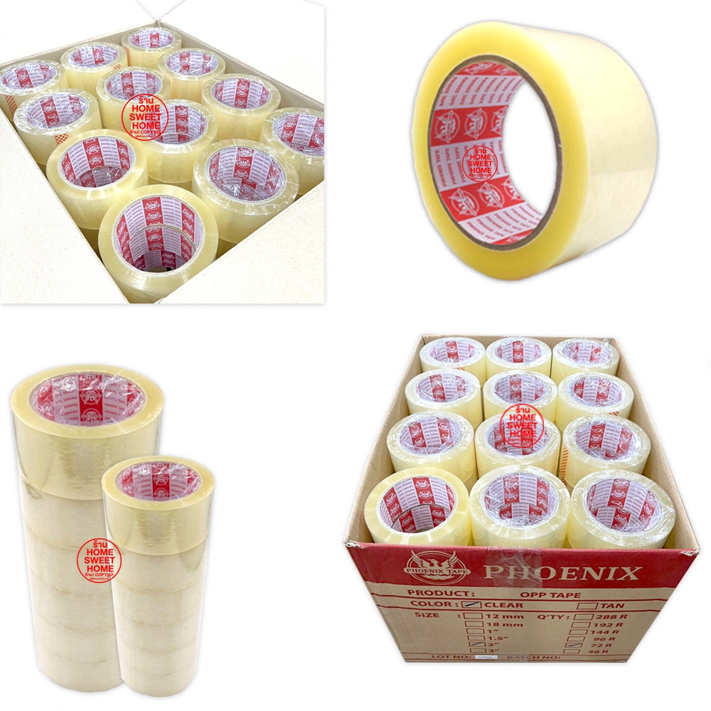 **ค่าส่งถูก** Phoenix Tape เทปใส (6 ม้วน) สก็อตเทป กว้าง 2นิ้ว ยาว 100หลาเต็ม ติดแน่น ติดทน clearance