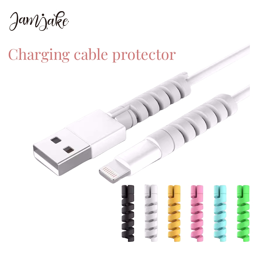 jamjake Charging cable protector สายชาร์จโทรศัพท์มือถือสากลป้องกันการแตกหักขั้วต่อเครื่องชาร์จป้องกันการพันกัน