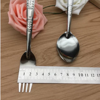 OKUMI_SHOP ช้อน ส้อม สแตนเลส1คู่ อย่างดี ***0008 (สุ่มลาย)