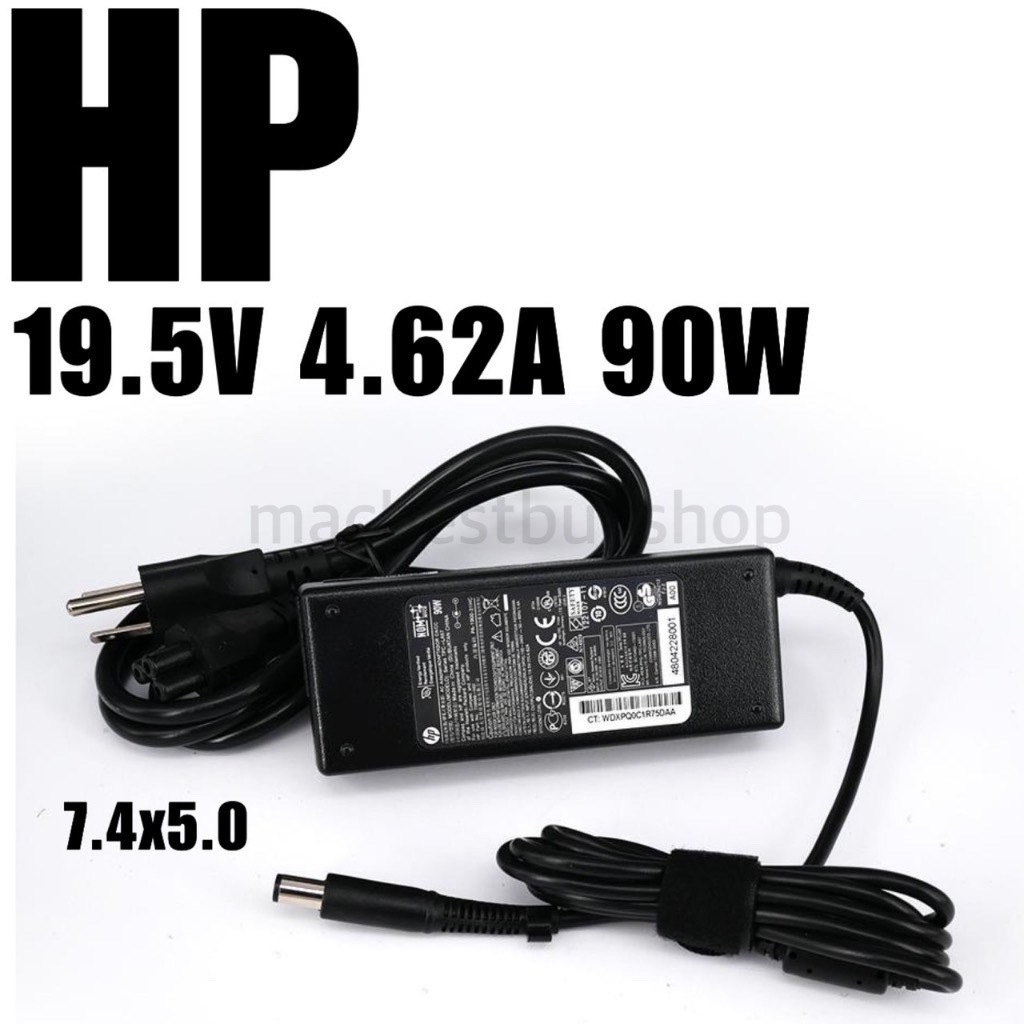 HP Adapter 19.5V 4.62A 7.4*5.0 MM 90W Laptop Charger Ac Adapter Good Quality Free Powercord MueD