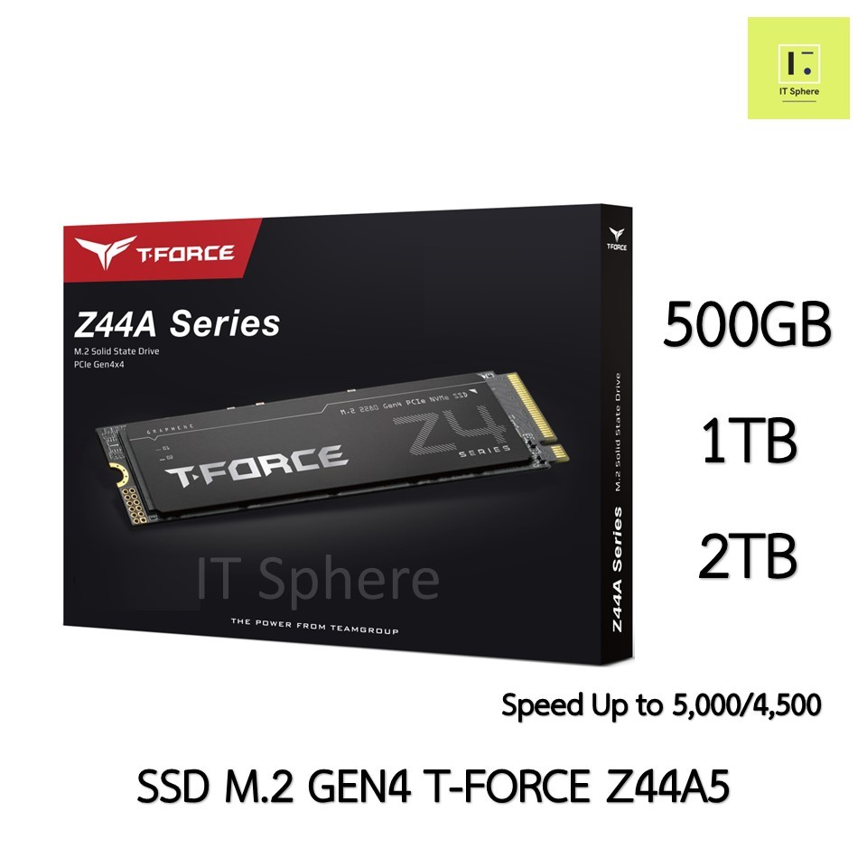 [ส่งด่วนทักแชท] SSD M.2 T-FORCE Z44A5 512GB // 1TB // 2TB NVMe (GEN4)  ของใหม่ มือ 1 SSD Teamgroup z44a5
