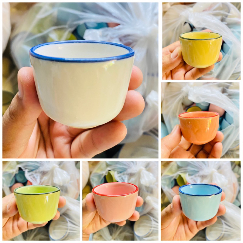 ถ้วยขนมฟู ขนมถ้วยฟู ถ้วยเซรามิค คล้ายงานสังกะสีกว้าง 2 นิ้ว ยกโหล