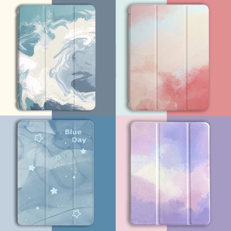 🔥ส่งจากไท🔥ภาพวาดสไตล์สีหมึก เคส for iPad air7 2025 gen 9 Gen 11 10 2022 เคสไอแพด Air4 5 10.9 11pro Case พร้อมถาดใส่ปากกา