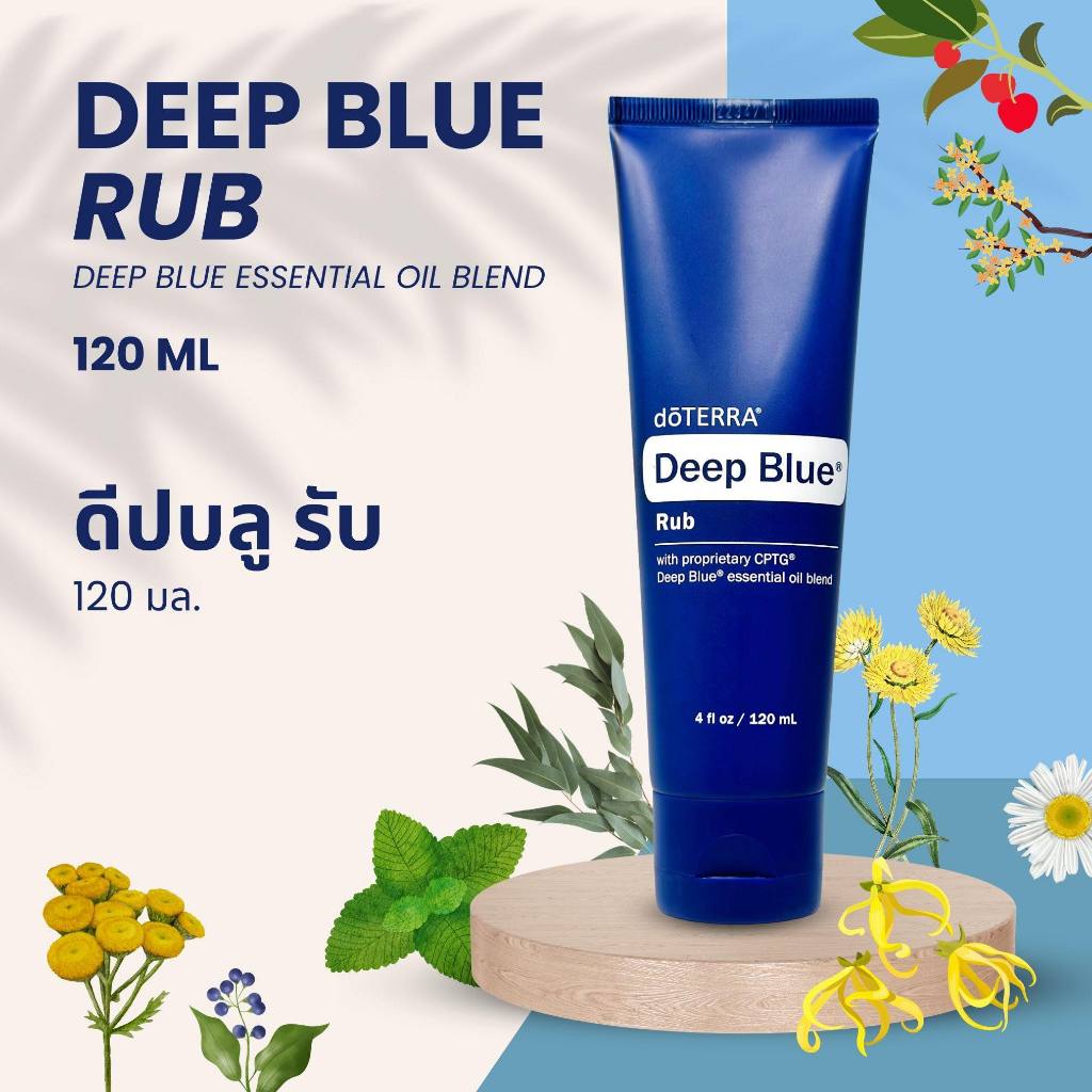 Doterra Deep Blue Rub ครีมนวด แก้ปวดเมื่อย คลายเส้น คลายกล้ามเนื้อ จากน้ำมันหอมระเหย โดเทอร์ร่า ดีปบลู รับ ขนาด 120ml