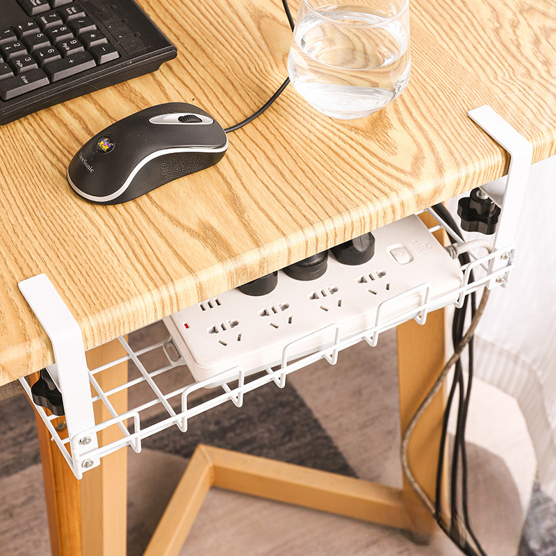 Rack ชั้นเก็บสายเคเบิลใต้โต๊ะ ติดตั้งง่าย ไม่ต้องเจาะ วัสดุเหล็กทนทาน30cm 36cm 38cm 50cm