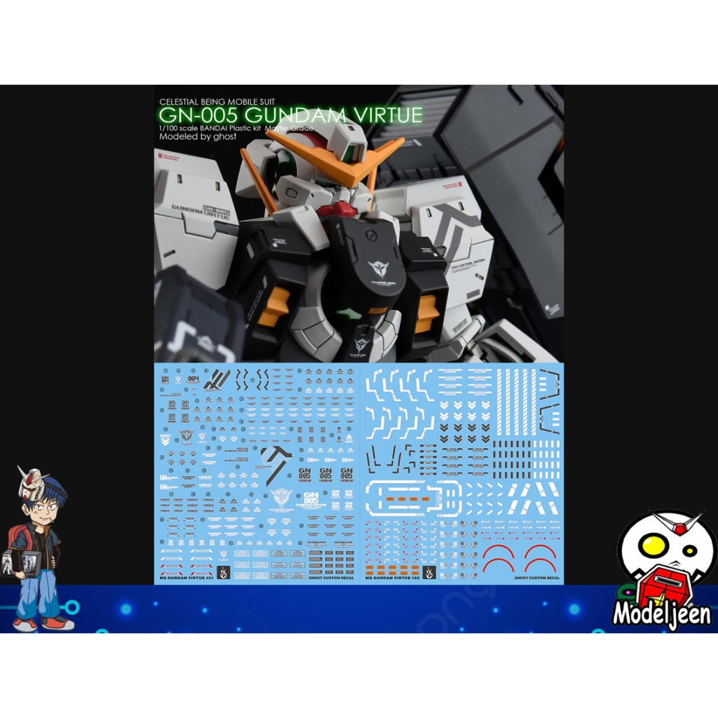 (Ghost-Decal) Water Decal 088 MG1/100 Gundam Virtue ยี่ห่อ Ghost-Decal