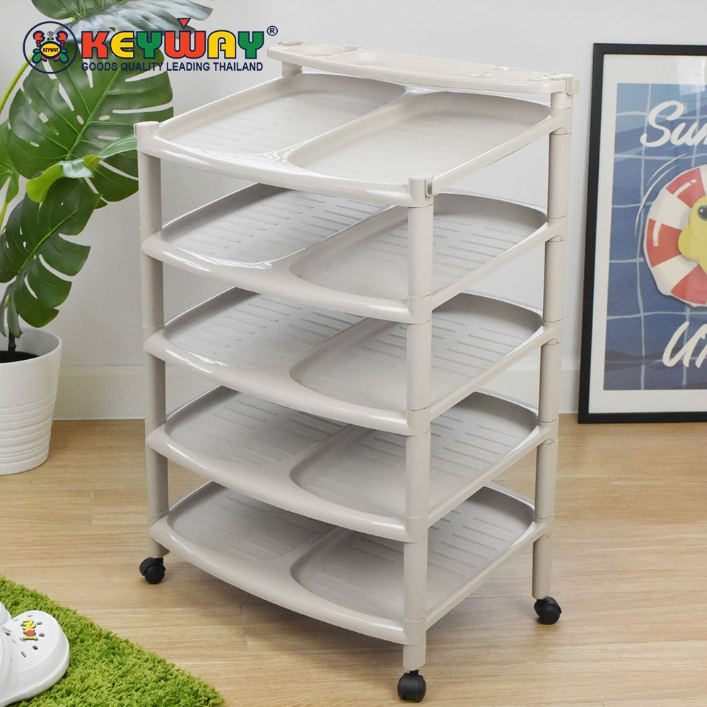ชั้นวางรองเท้า 5ชั้น 10ช่อง (สีครีม,สีดำ) Shoe Rack 5Layers 10Slots : P5-2305