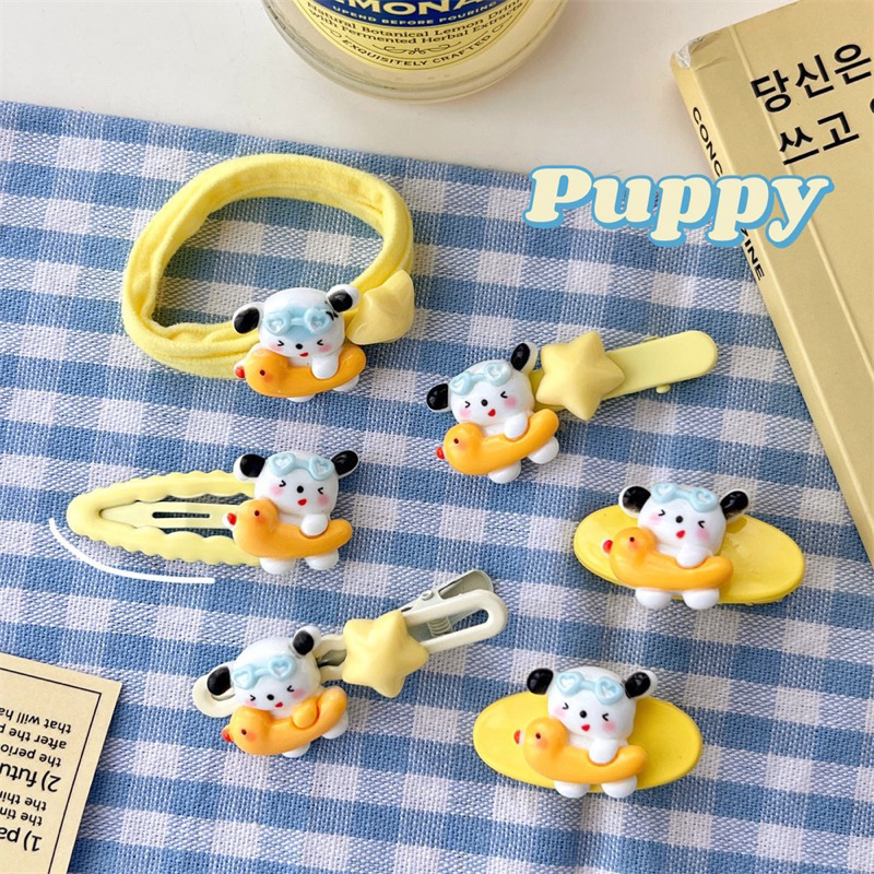 Cute 186 กิ๊บติดผม กิ๊บหนีบผมหมาขี่เป็ดเหลือง