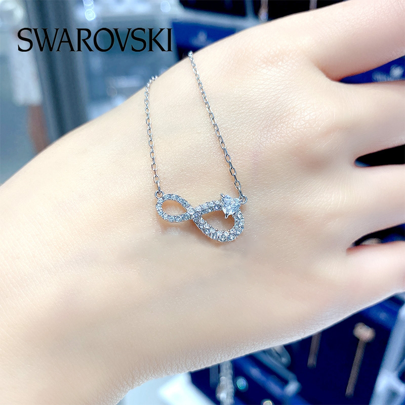 🔥ของแท้100%🔥Swarovskiของแท้Swarovskiแท้ สร้อยคอ SWAROVSKI INFINITY necklace สวาล๊อฟกี swarovski สร้อยคอแท้ สวารอฟส