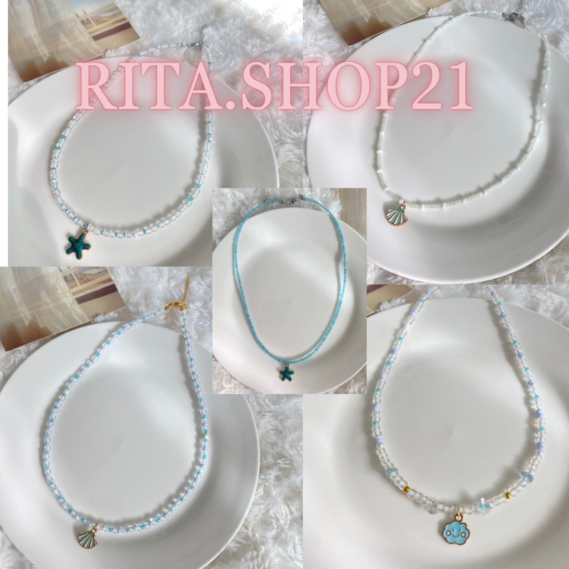 Rita.shop21 สร้อยลูกปัดพร้อมจี้ เที่ยวทะเล พร้อมส่งในไทย🇹🇭