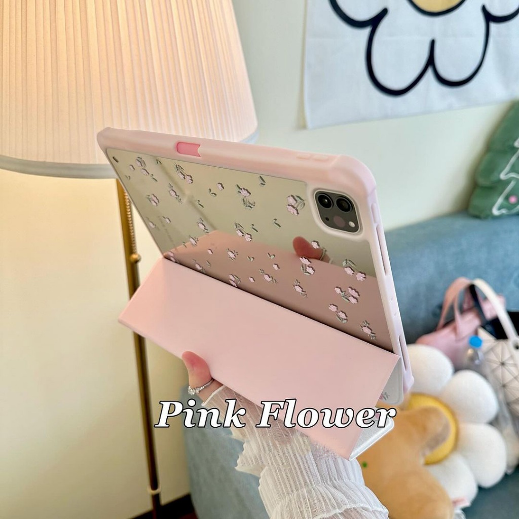 ออกให้ 24 ชม เคสไอแพด Air5/4 Gen9/8 ช่องใส่ปากกาขวา Acrylic Pro11 2024 pro 12.9 Mirror air6 MINI7